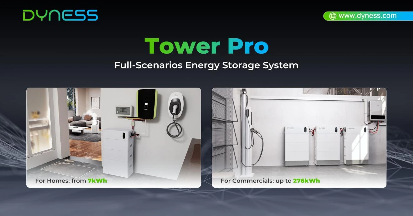Dyness Tower Pro 23.04 kWh home battery system supporting solar storage for a family in the Netherlands